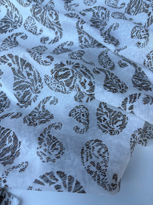 COMO 024 cotton voile brown cashemere print