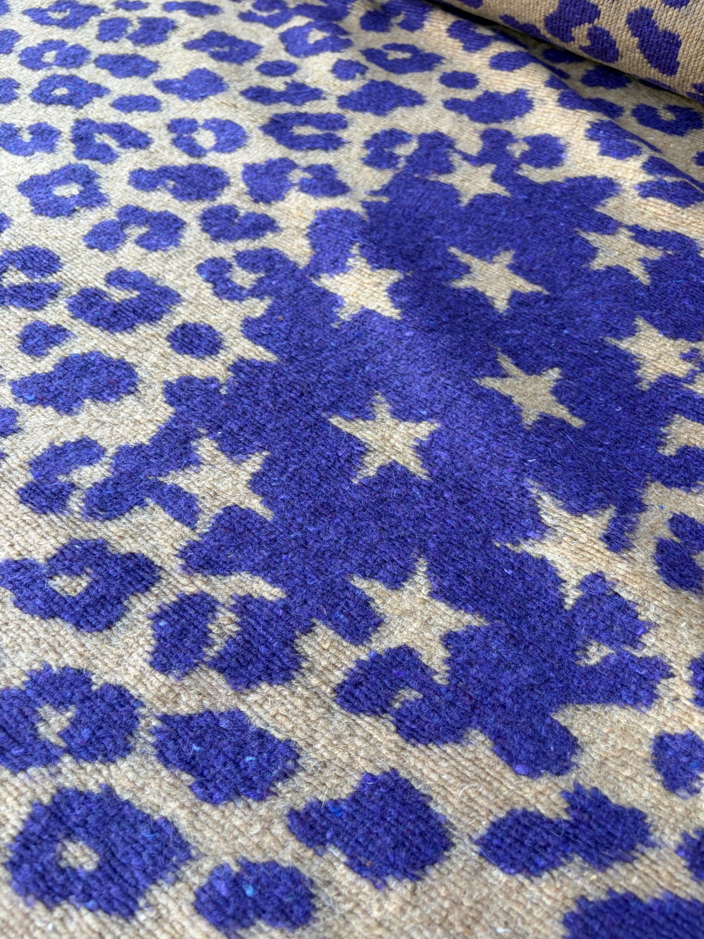 MOE 013 camel/purple animalier heavy boiled wool