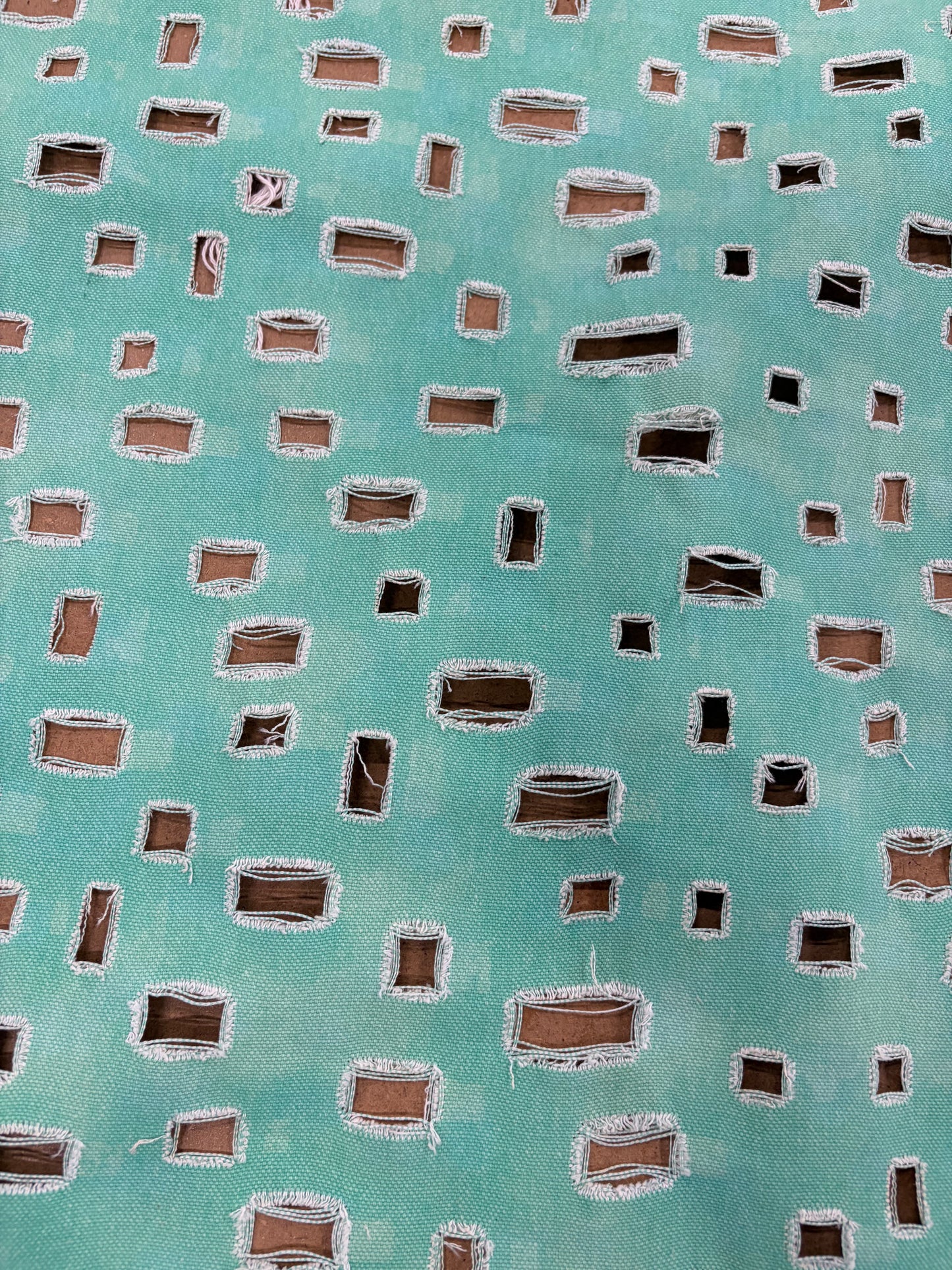 DENIM DISTRICT 034 mint green lasercut denim