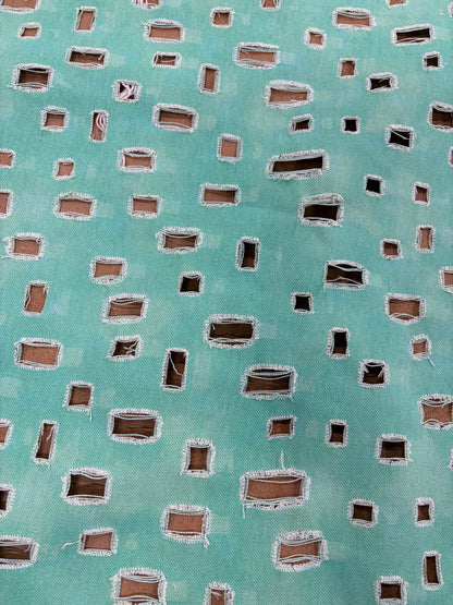 DENIM DISTRICT 034 mint green lasercut denim