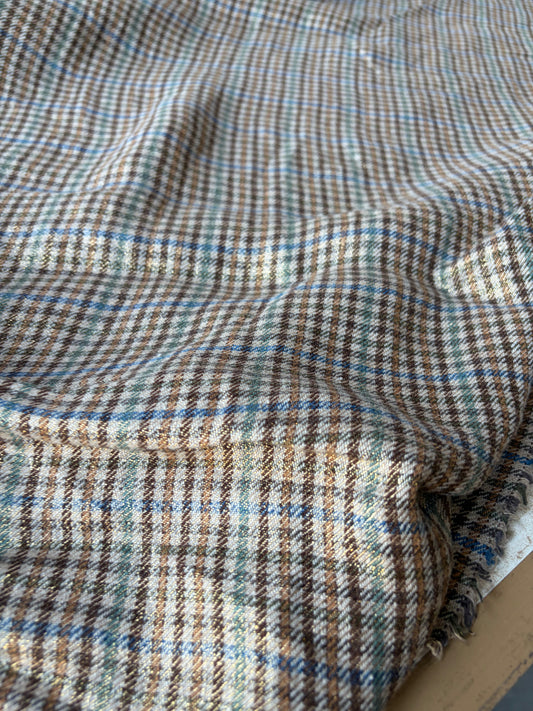 MOE 016 midweight cotton check with copper spray finish