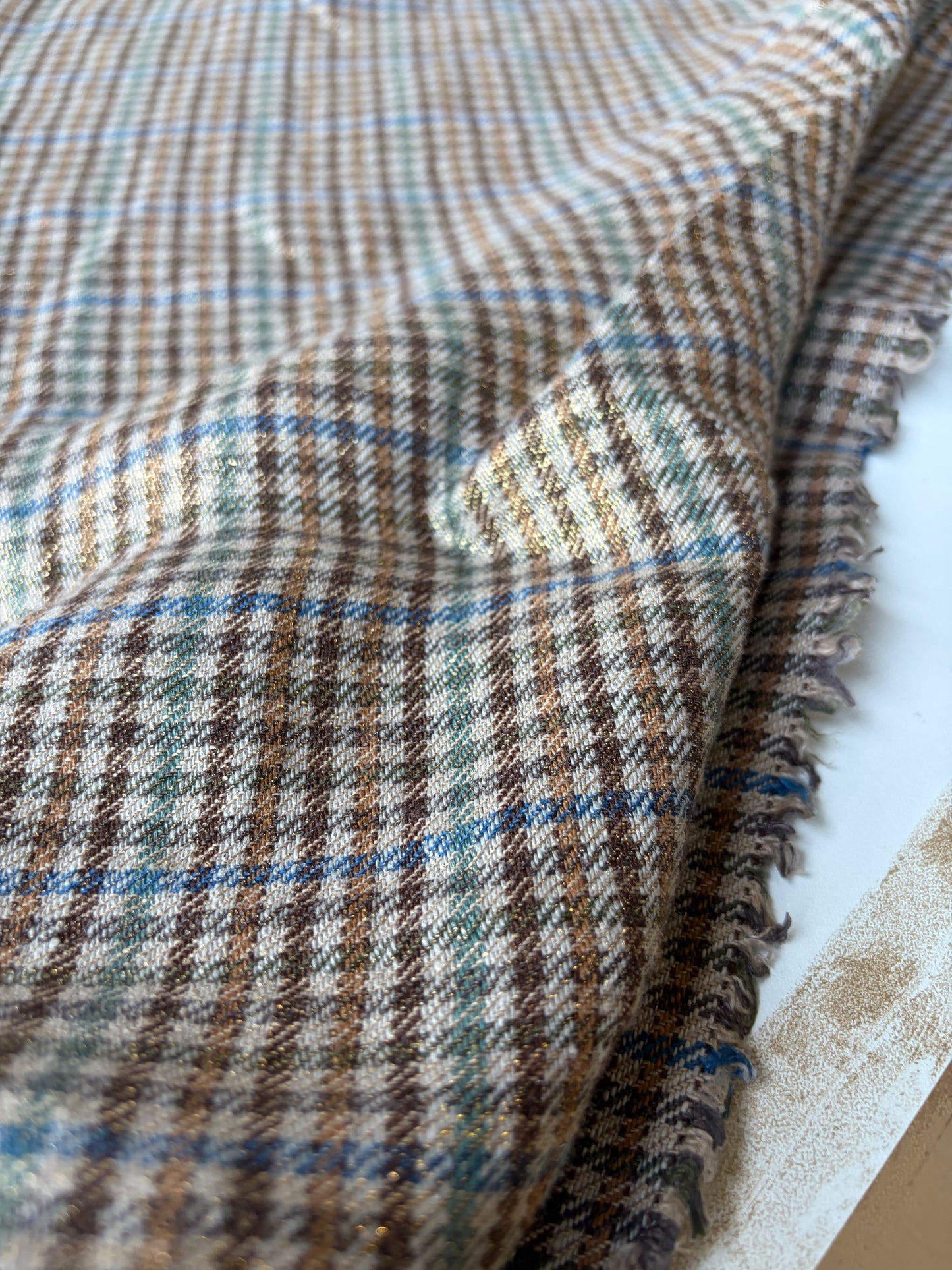 MOE 016 midweight cotton check with copper spray finish