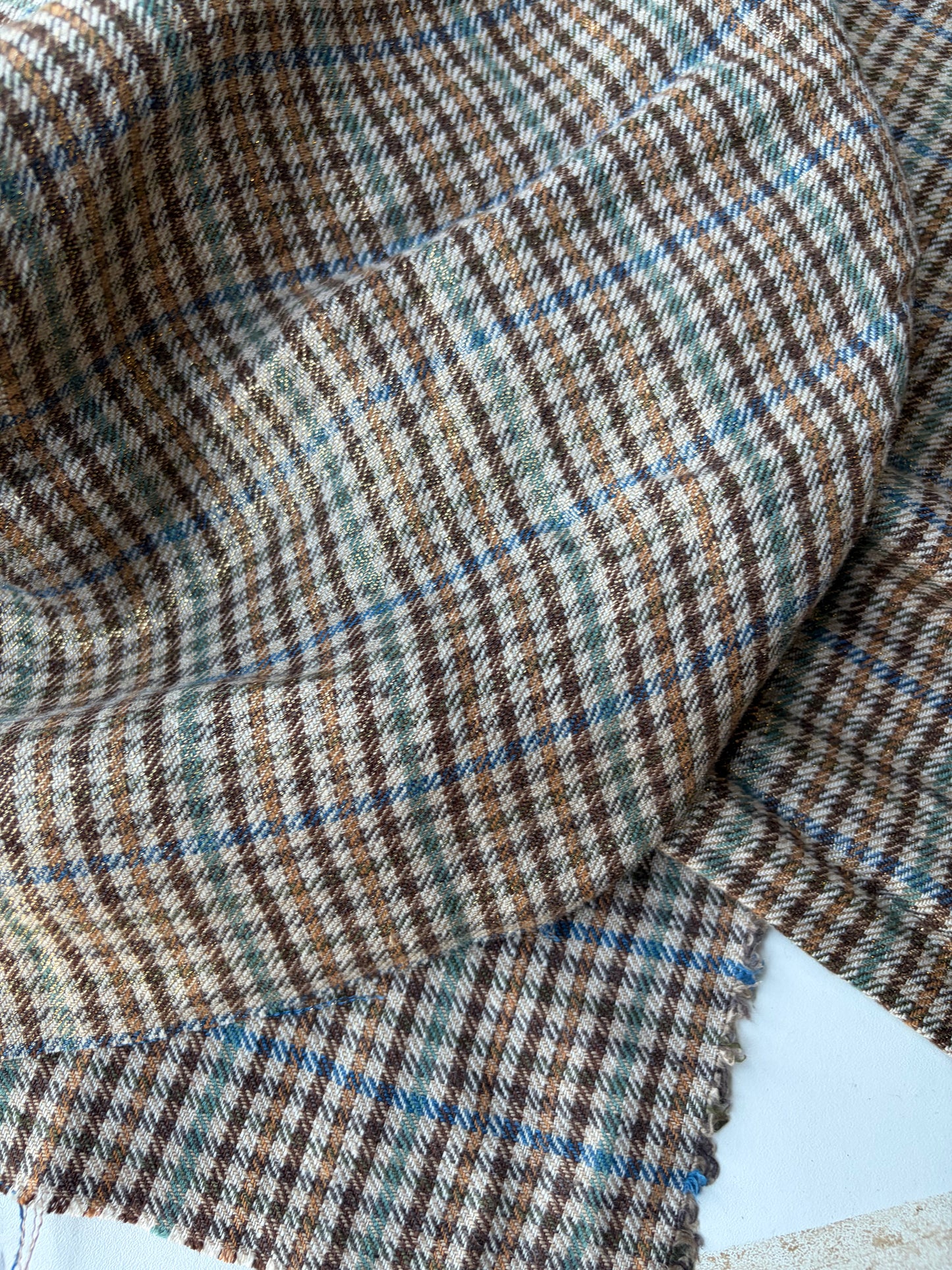 MOE 016 midweight cotton check with copper spray finish