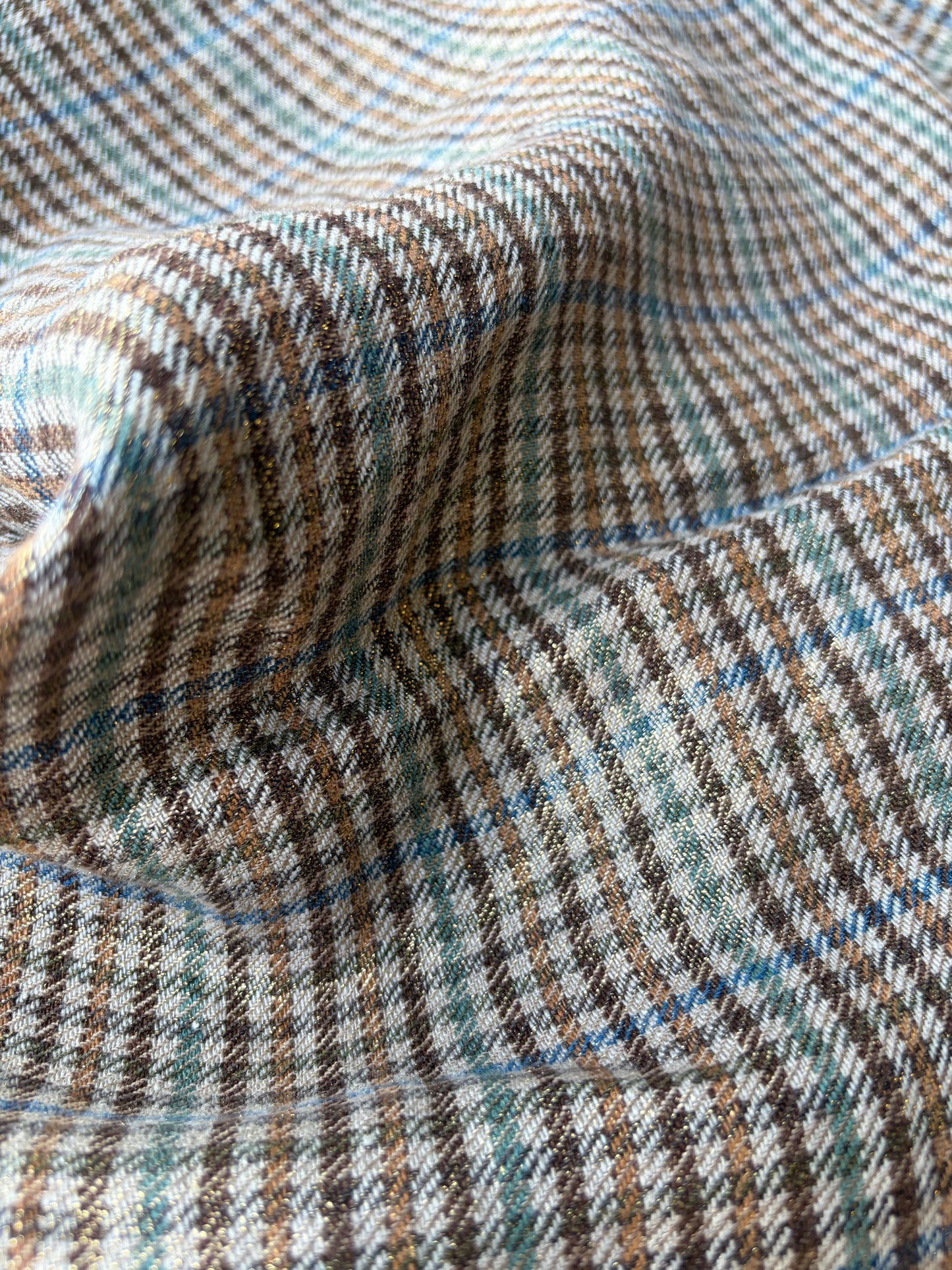 MOE 016 midweight cotton check with copper spray finish
