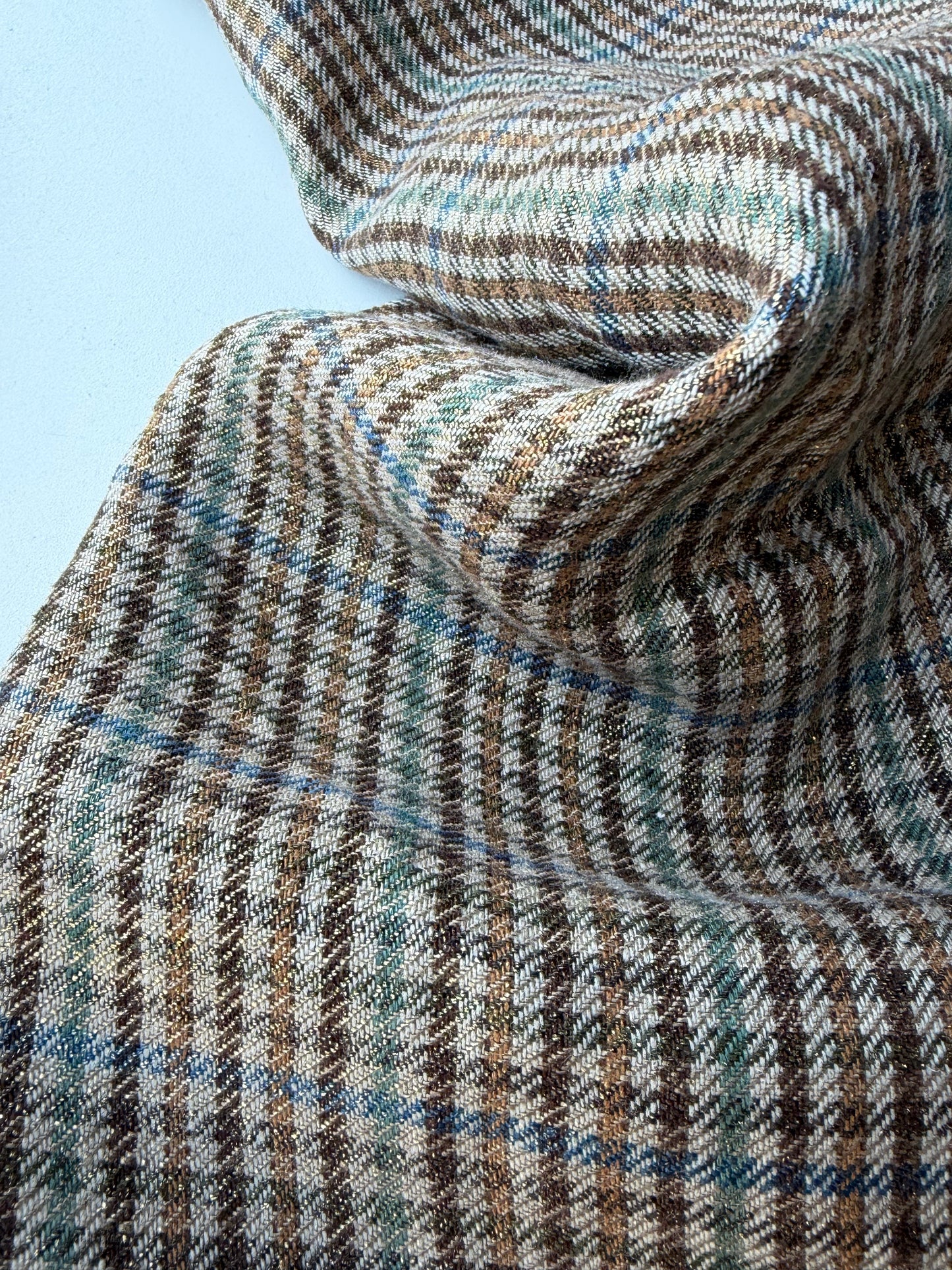 MOE 016 midweight cotton check with copper spray finish