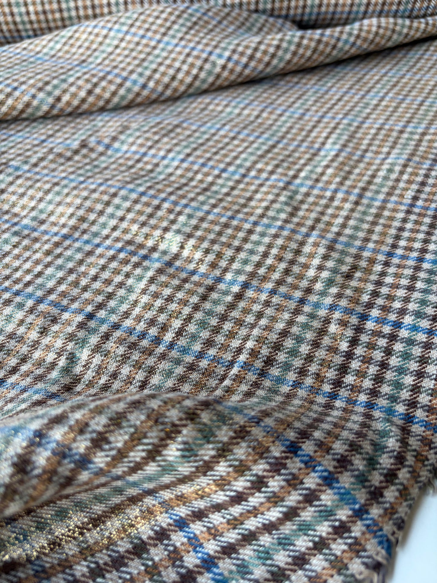 MOE 016 midweight cotton check with copper spray finish