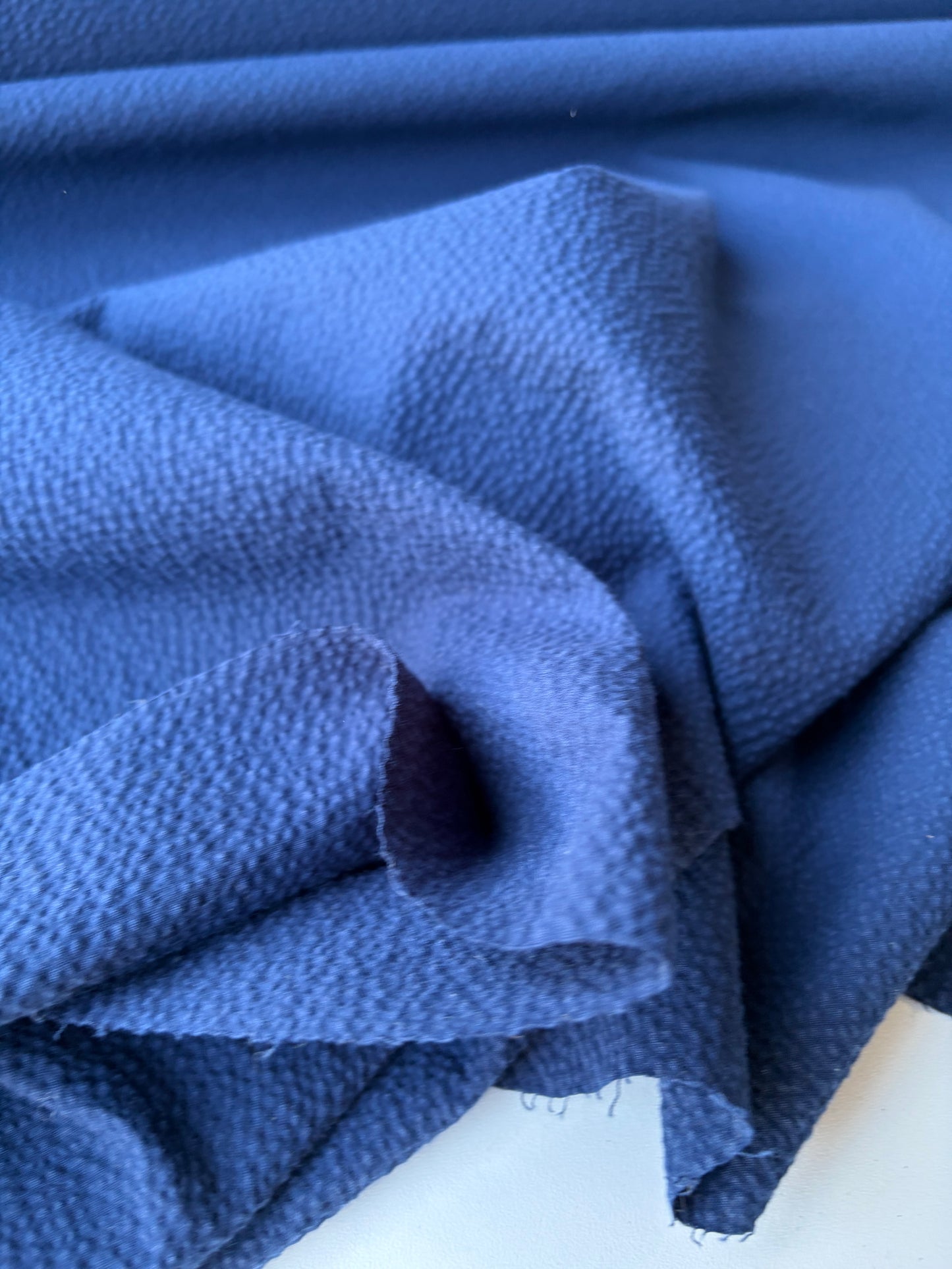 MOE 017 navy seersucker cotton suiting fabric