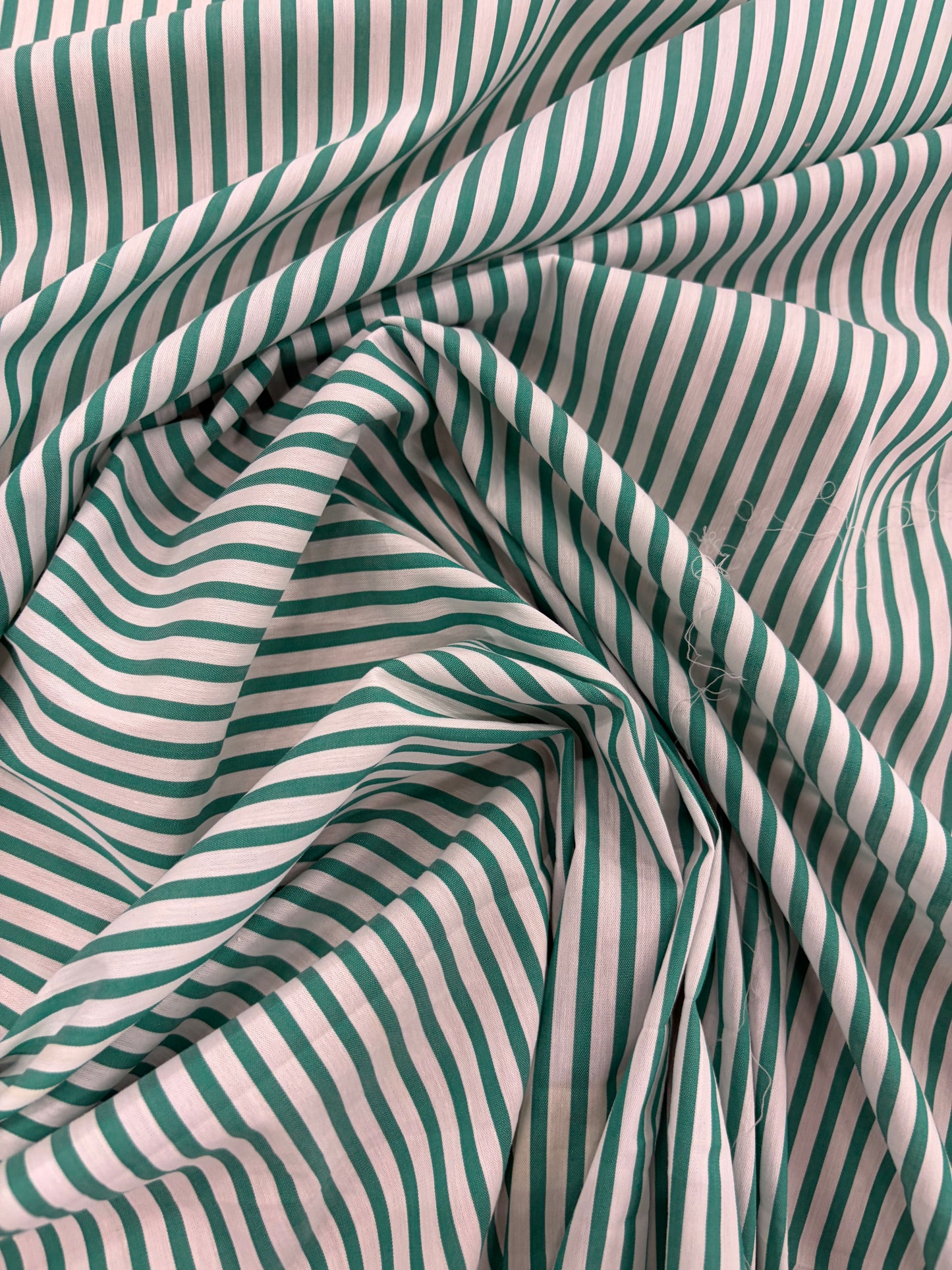 DENIM DISTRICT 037 green cotton colourwoven stretch stripes