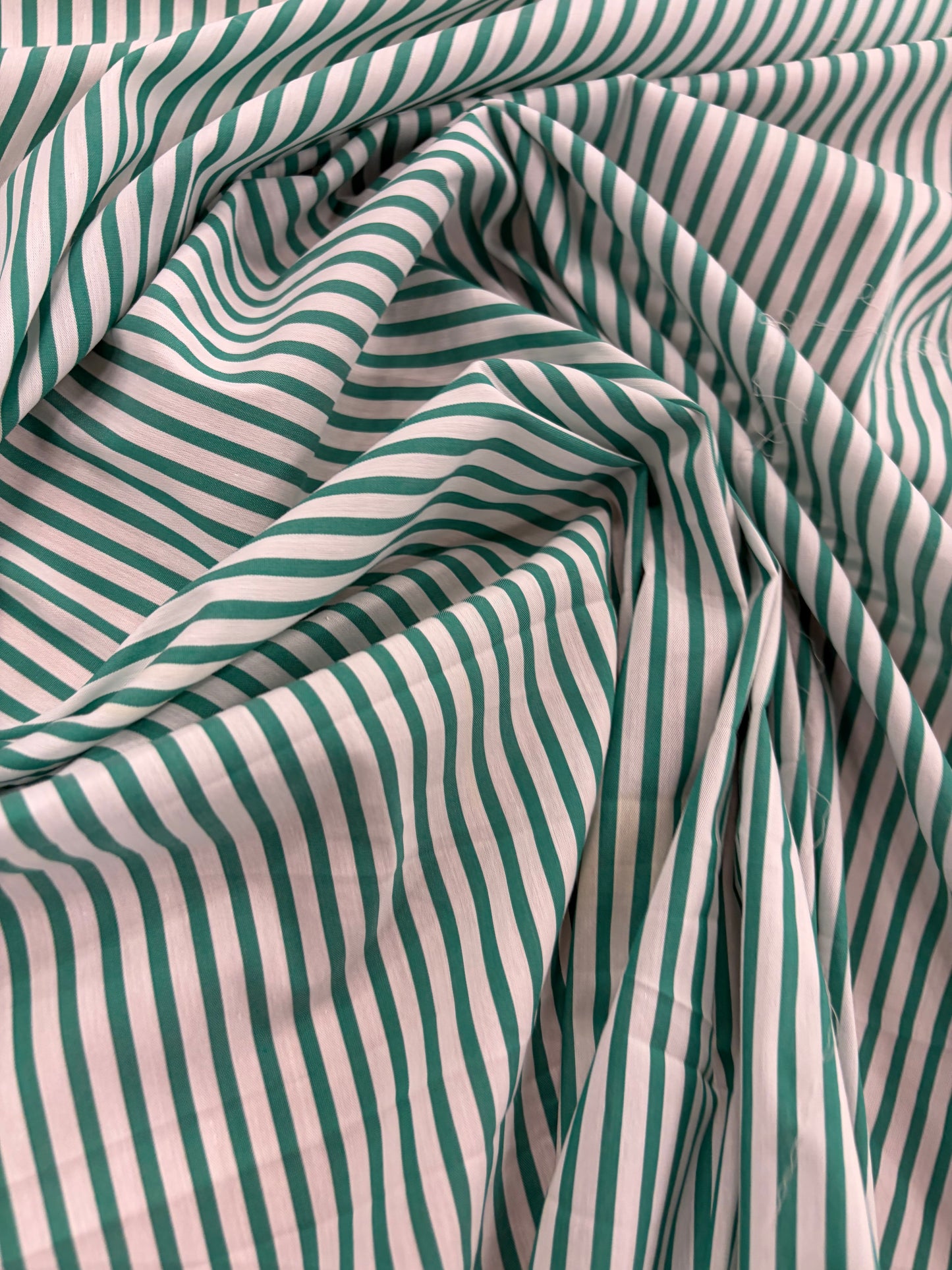 DENIM DISTRICT 037 green cotton colourwoven stretch stripes