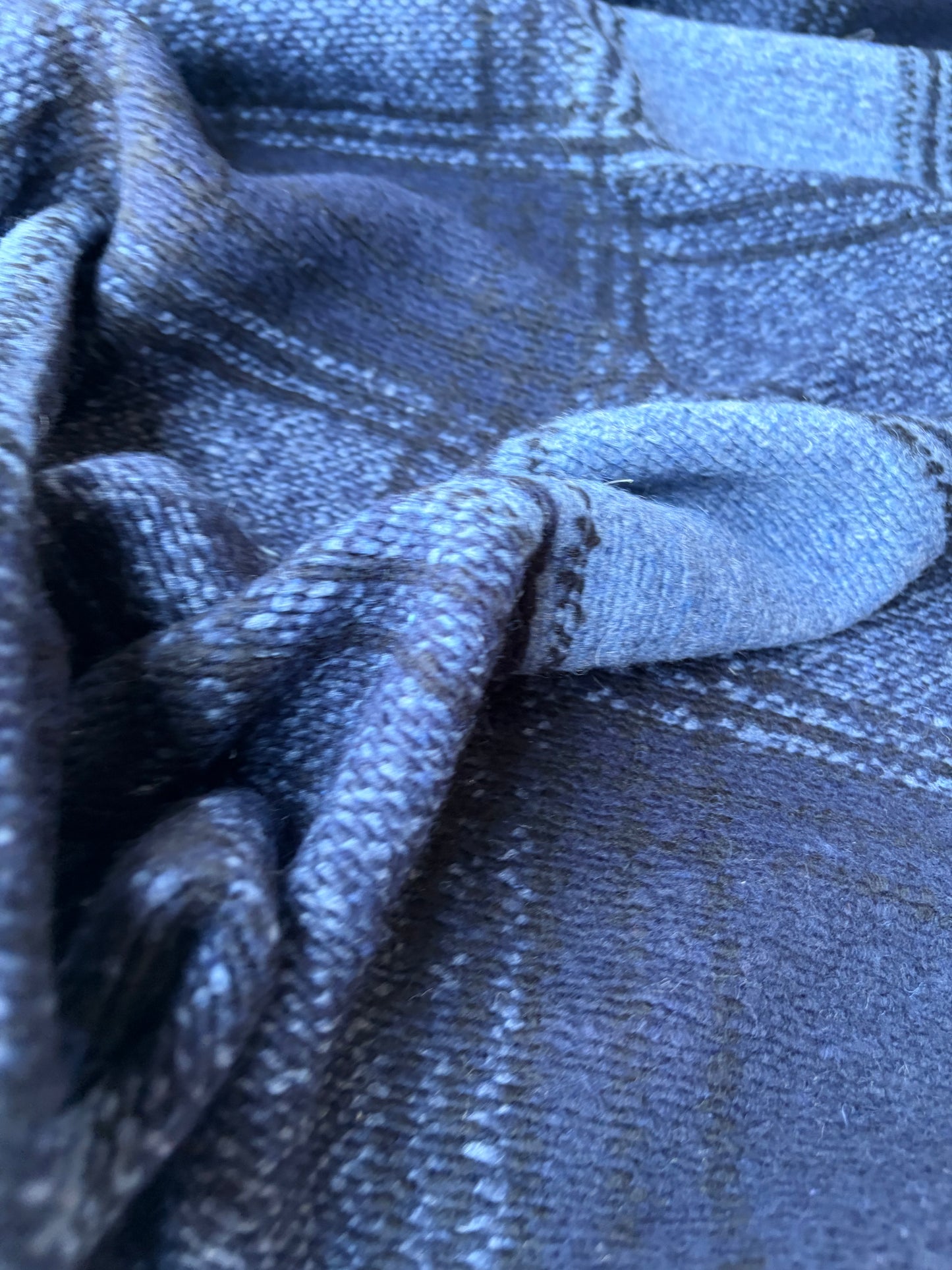 MOE 018 navy/blue checkered heavy boiled wool
