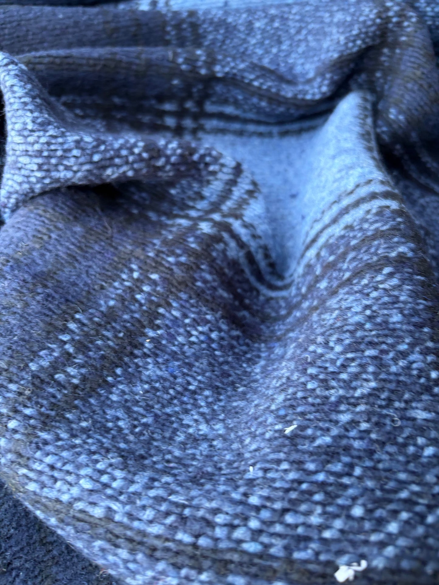 MOE 018 navy/blue checkered heavy boiled wool