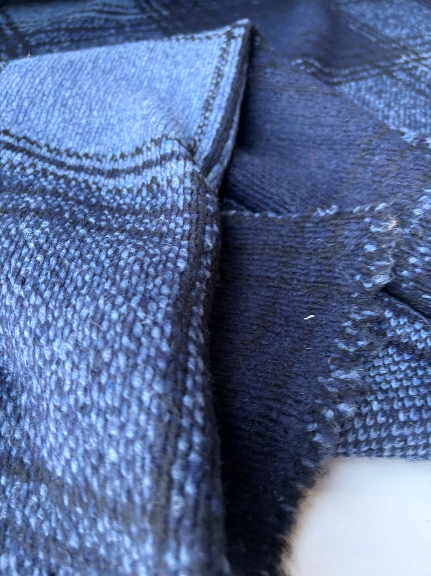 MOE 018 navy/blue checkered heavy boiled wool