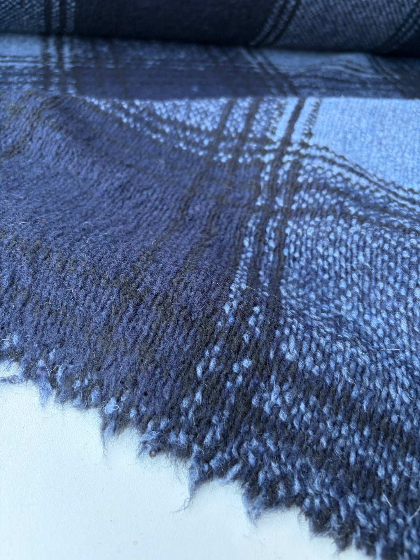 MOE 018 navy/blue checkered heavy boiled wool