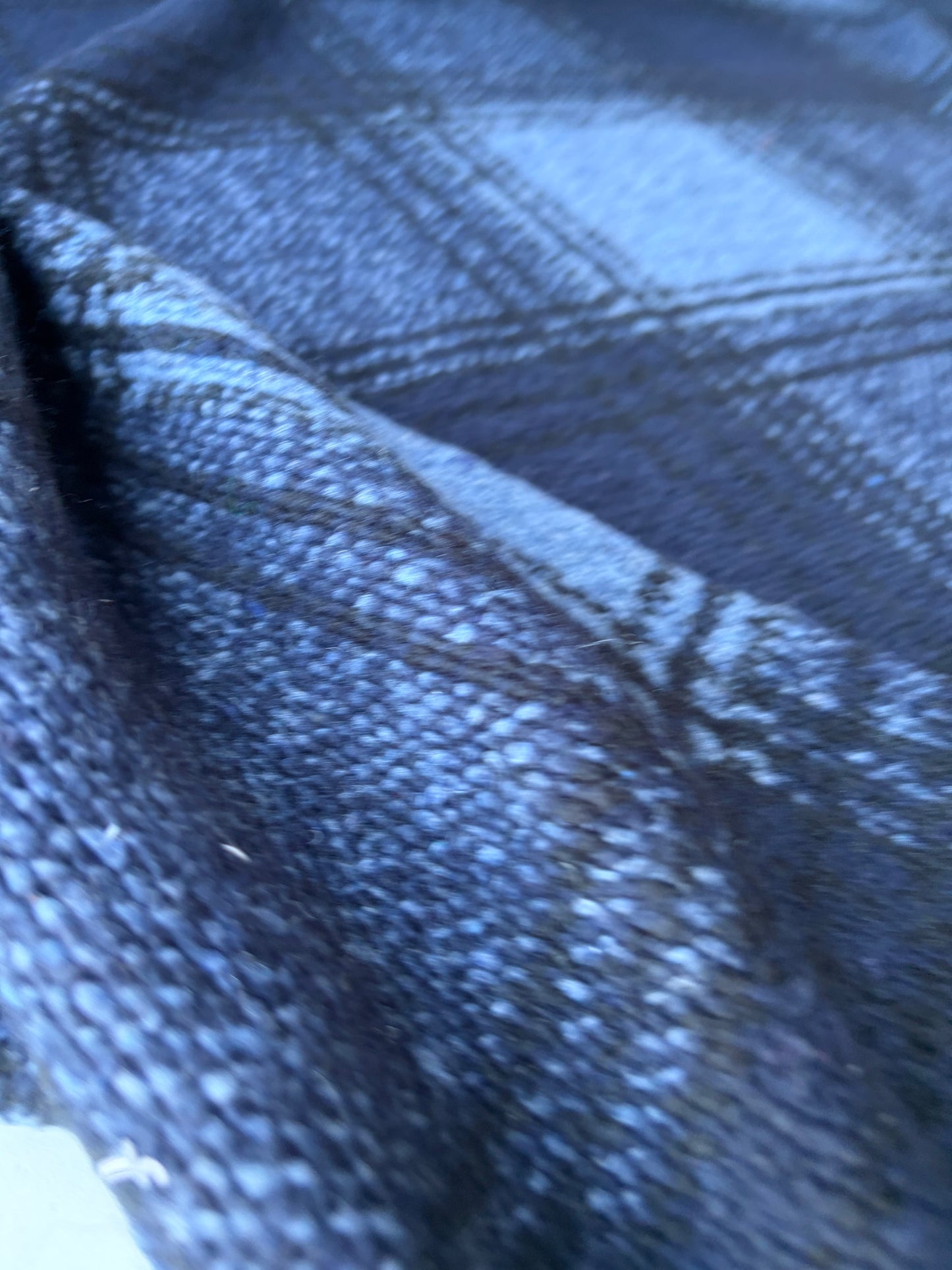 MOE 018 navy/blue checkered heavy boiled wool