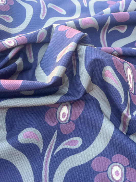 DONDP 1015 ribstop bi-stretch with flowers