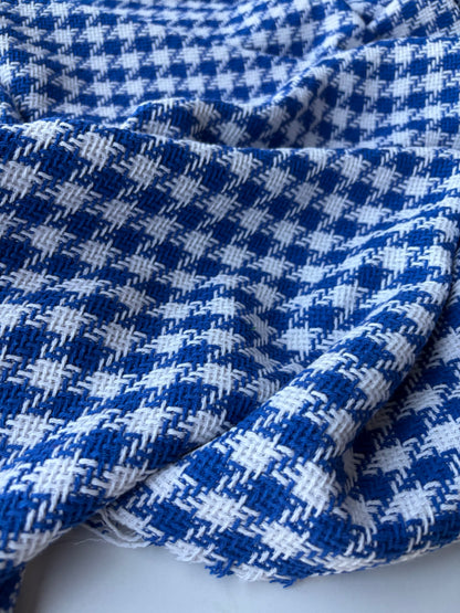 MOE 020 cobalt/white checkered heavy cotton tweed Ch*nel style