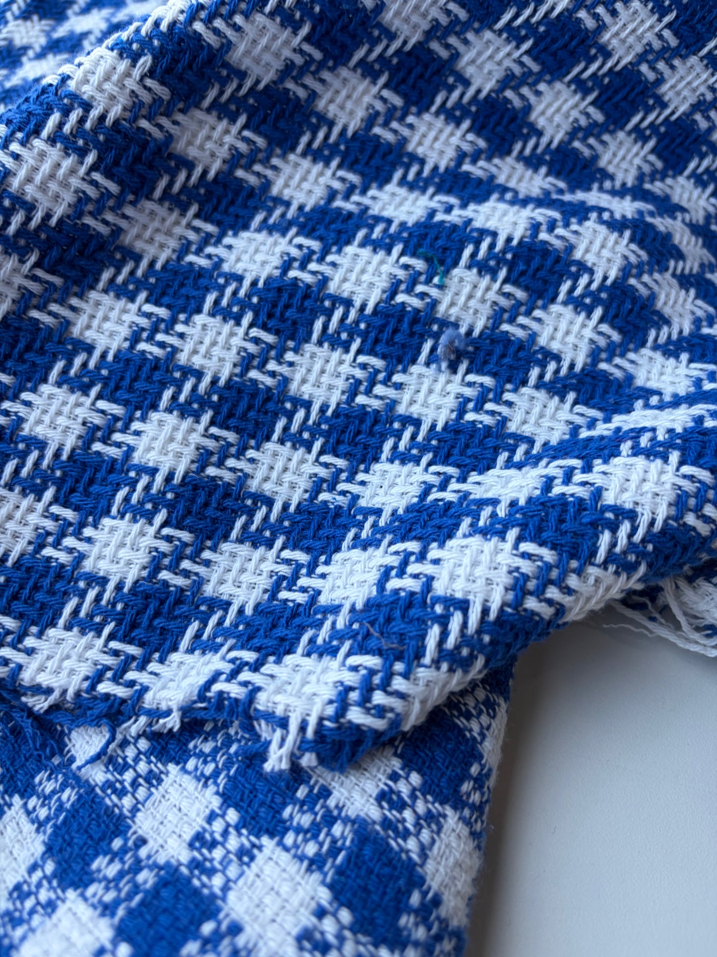 MOE 020 cobalt/white checkered heavy cotton tweed Ch*nel style