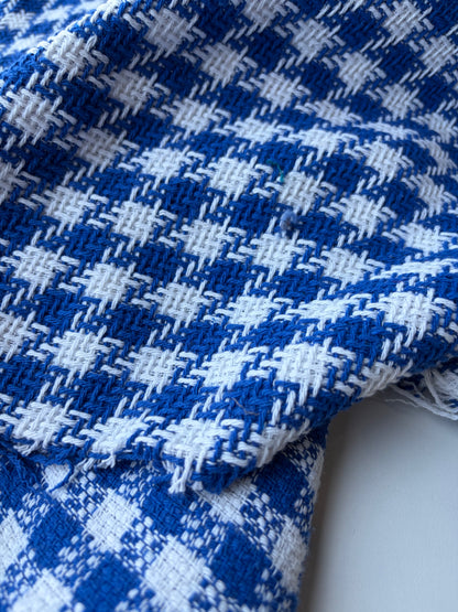 MOE 020 cobalt/white checkered heavy cotton tweed Ch*nel style