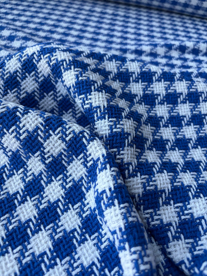 MOE 020 cobalt/white checkered heavy cotton tweed Ch*nel style