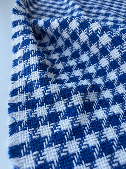 MOE 020 cobalt/white checkered heavy cotton tweed Ch*nel style