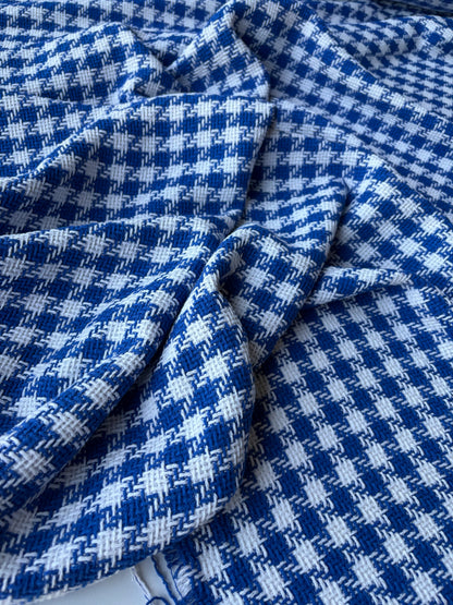 MOE 020 cobalt/white checkered heavy cotton tweed Ch*nel style