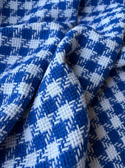 MOE 020 cobalt/white checkered heavy cotton tweed Ch*nel style