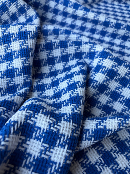 MOE 020 cobalt/white checkered heavy cotton tweed Ch*nel style
