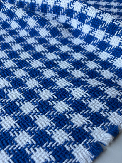 MOE 020 cobalt/white checkered heavy cotton tweed Ch*nel style