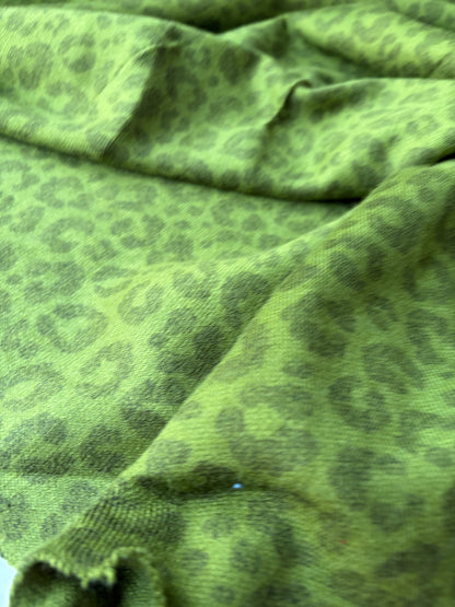 PC MOE 024 green animalier wool/viscose jersey