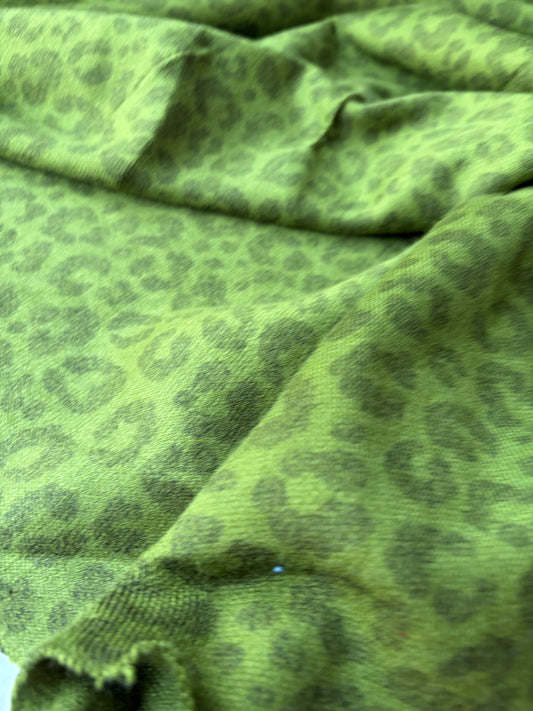 MOE 024 green animalier wool/viscose jersey