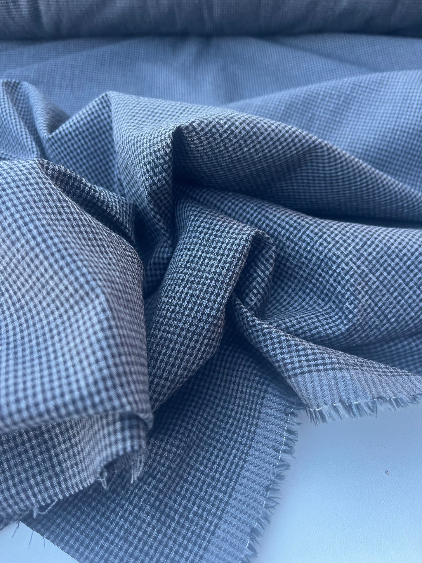 DONDP 1035 cotton stretch check grey/black