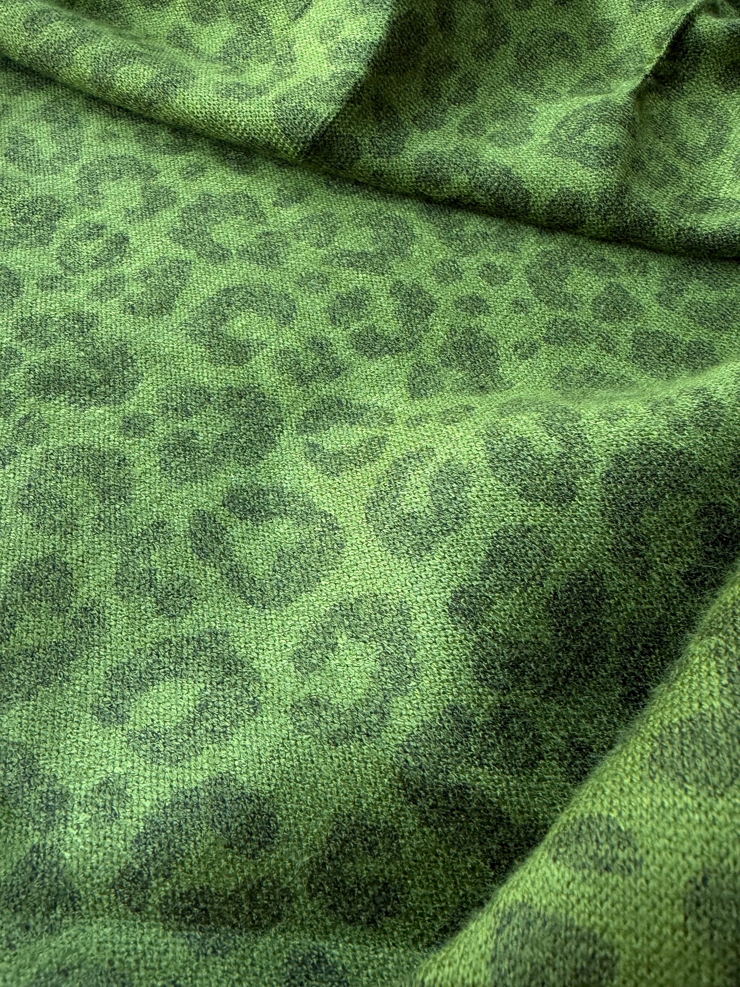 MOE 024 green animalier wool/viscose jersey