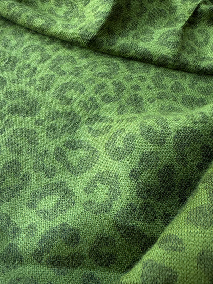 PC MOE 024 green animalier wool/viscose jersey