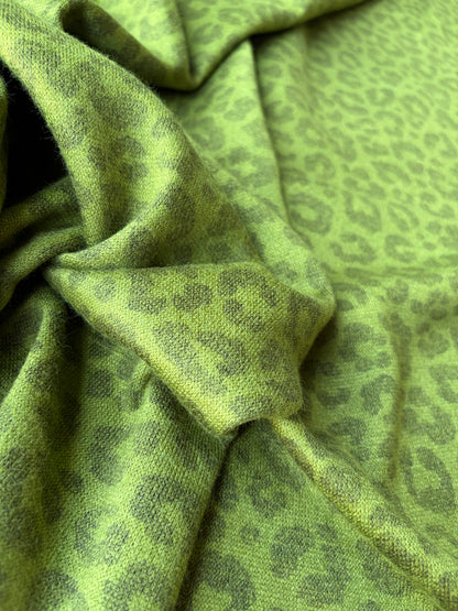 PC MOE 024 green animalier wool/viscose jersey