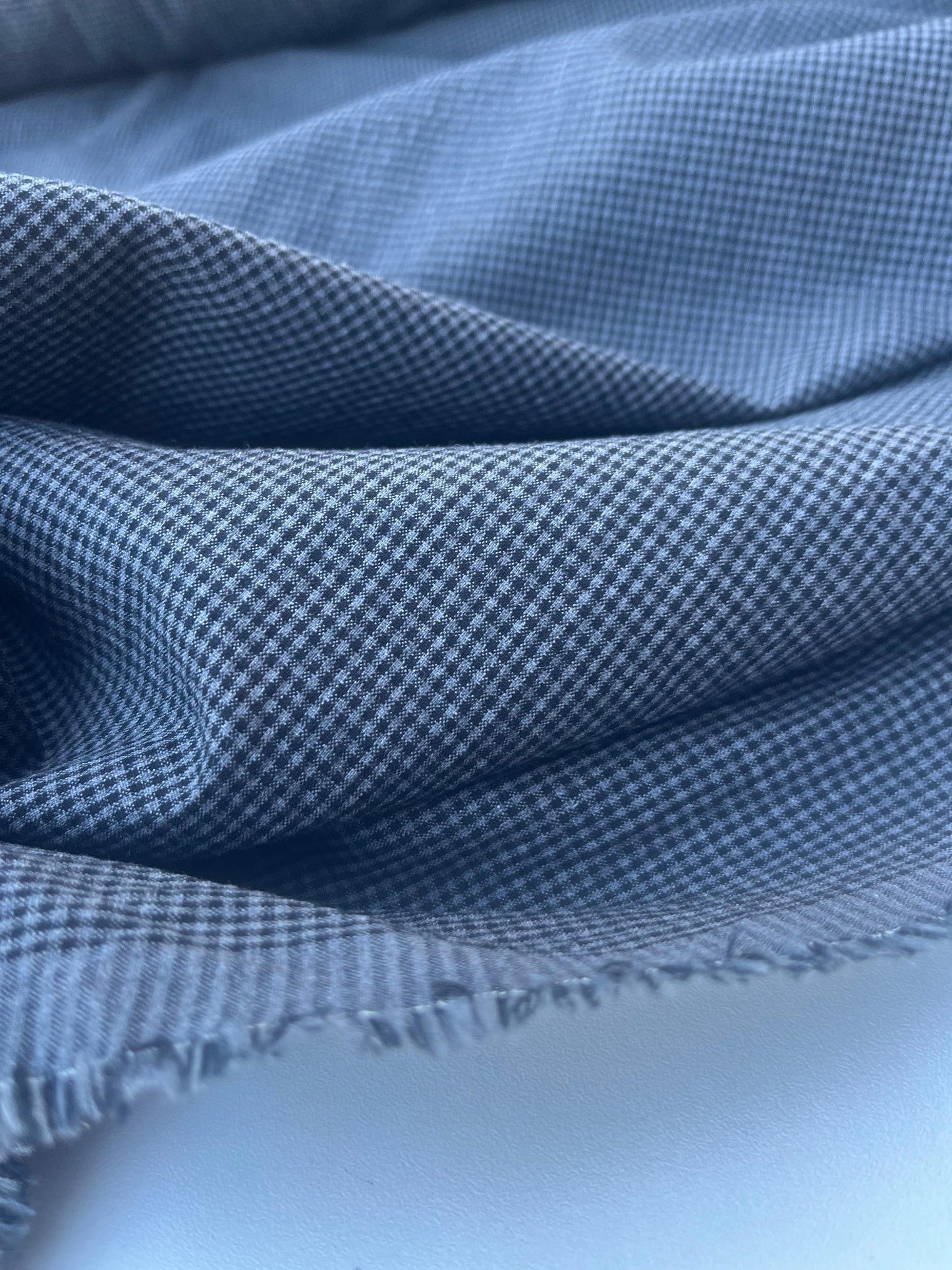 DONDP 1035 cotton stretch check grey/black