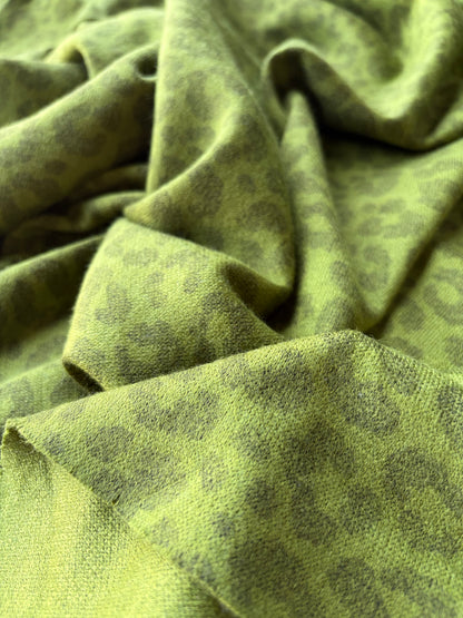 PC MOE 024 green animalier wool/viscose jersey