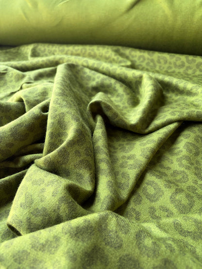 PC MOE 024 green animalier wool/viscose jersey