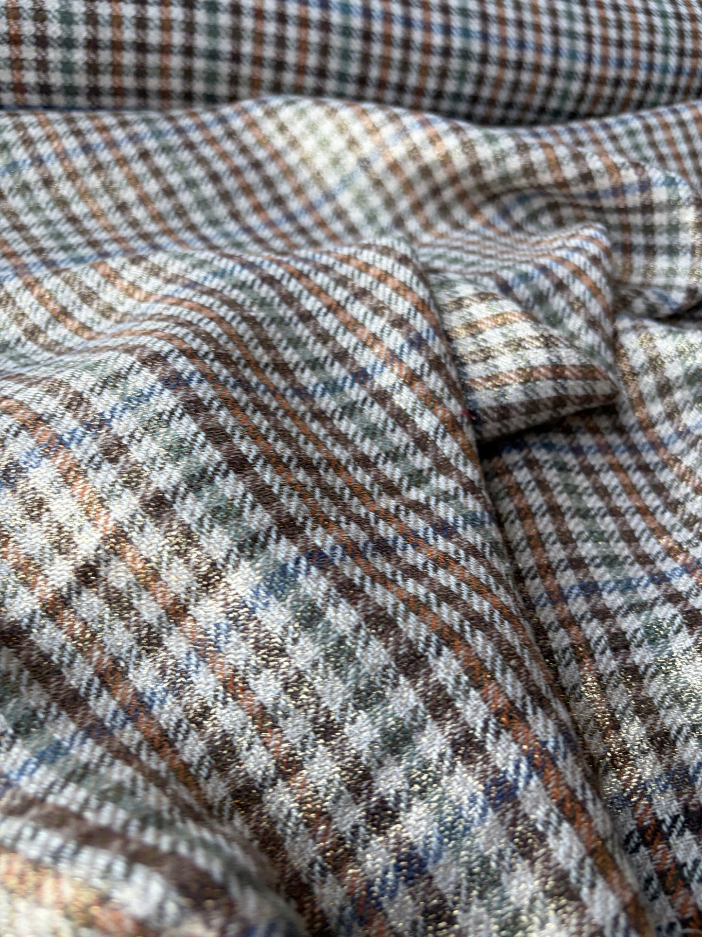 MOE 025 midweight cotton check with copper spray finish