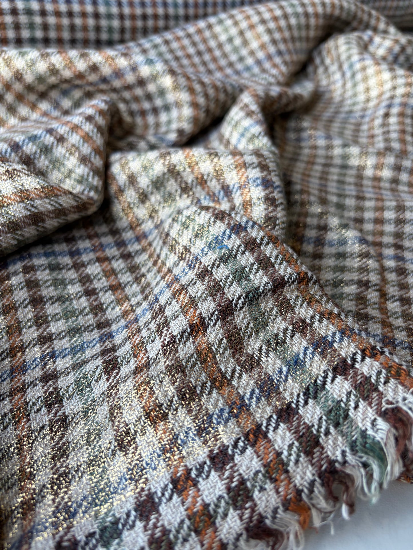 MOE 025 midweight cotton check with copper spray finish