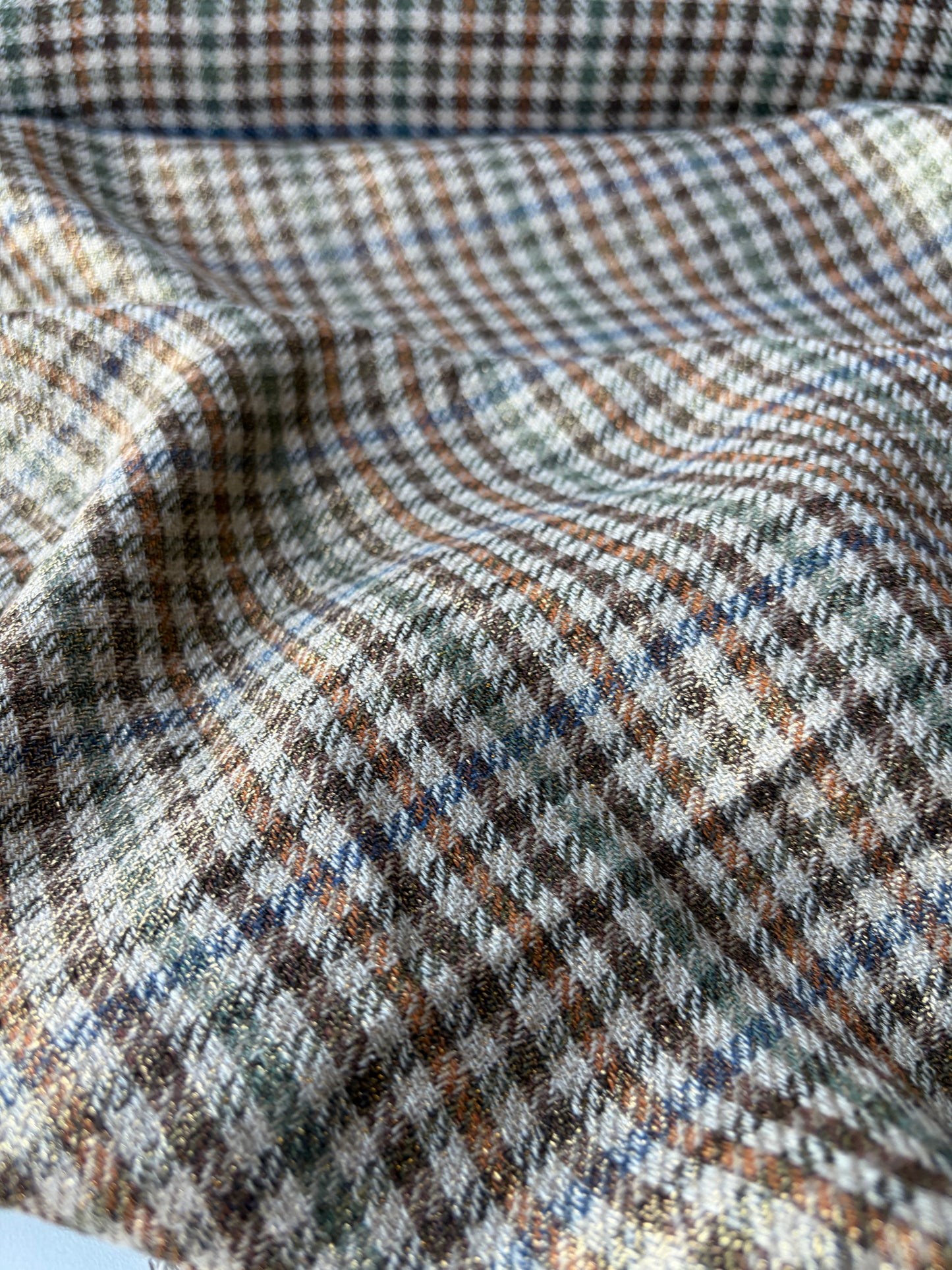 MOE 025 midweight cotton check with copper spray finish
