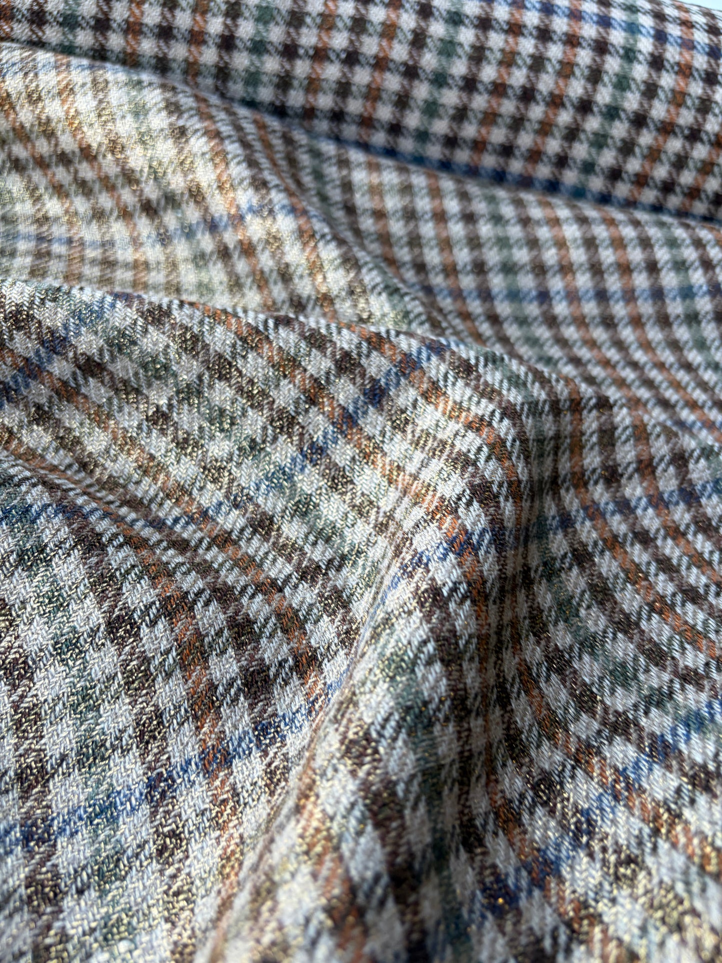 MOE 025 midweight cotton check with copper spray finish