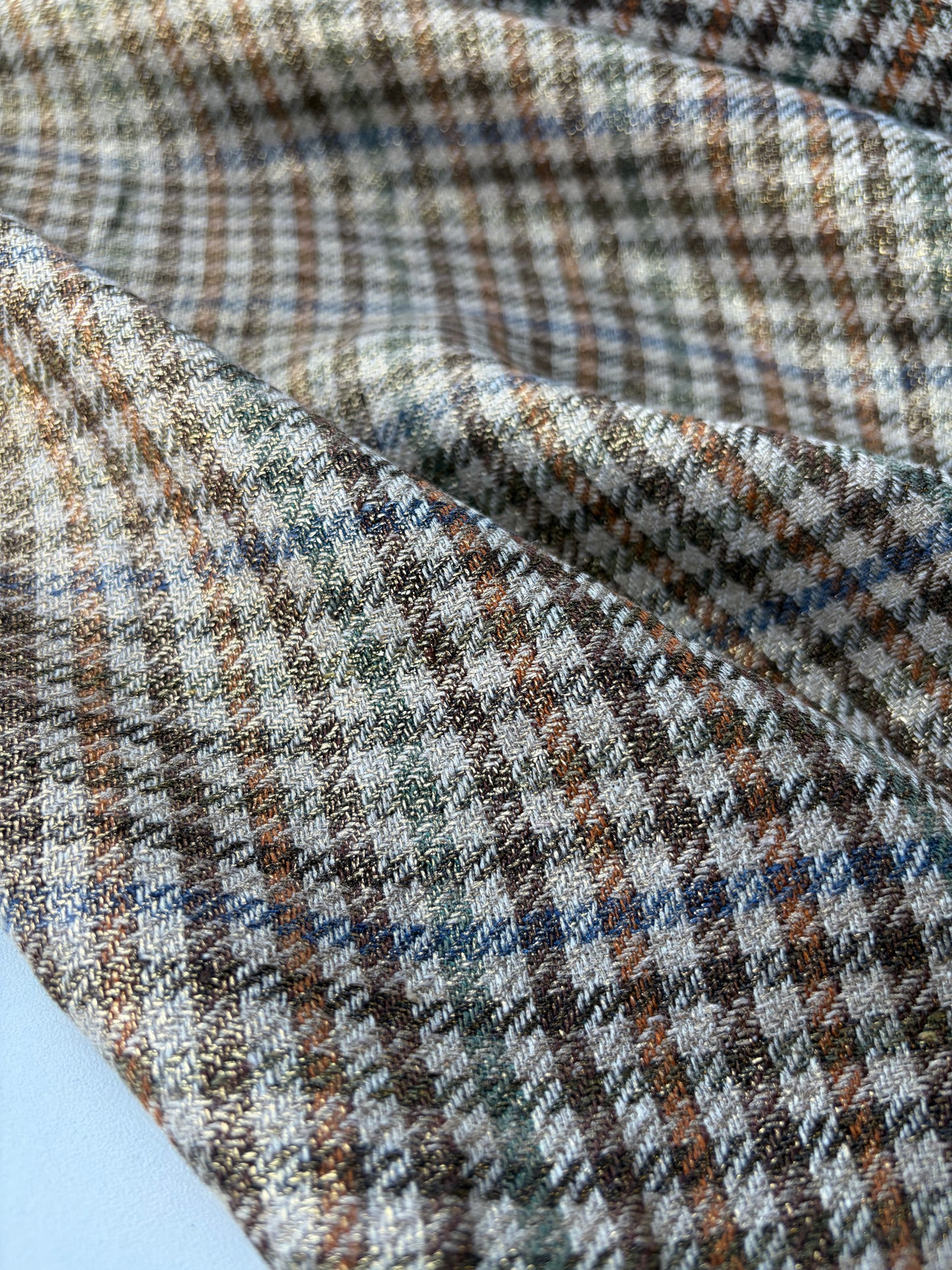 MOE 025 midweight cotton check with copper spray finish