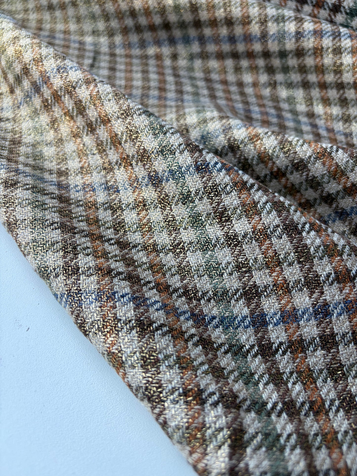 MOE 025 midweight cotton check with copper spray finish