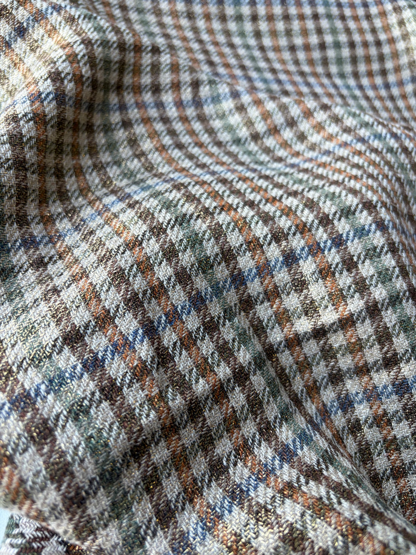 MOE 025 midweight cotton check with copper spray finish
