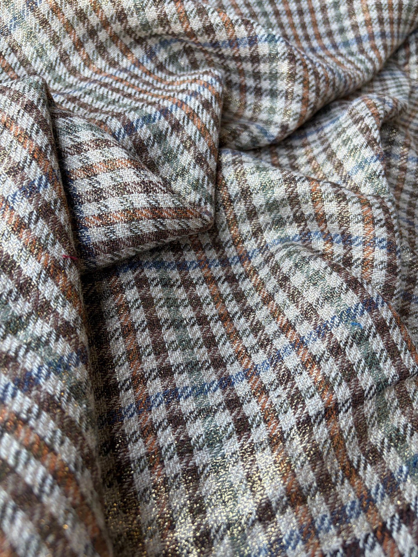 MOE 025 midweight cotton check with copper spray finish