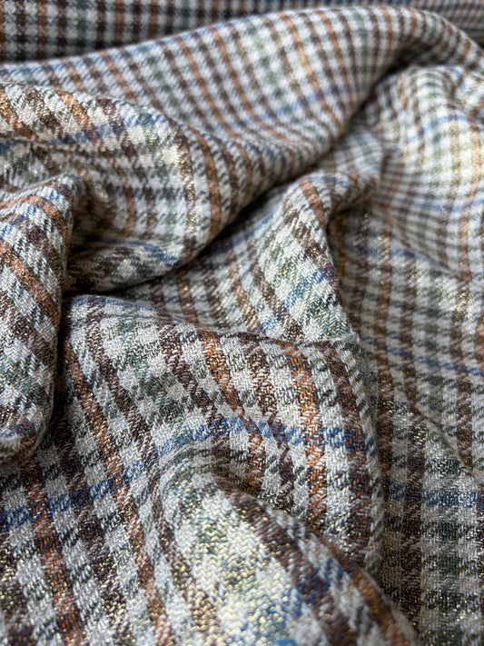 MOE 025 midweight cotton check with copper spray finish