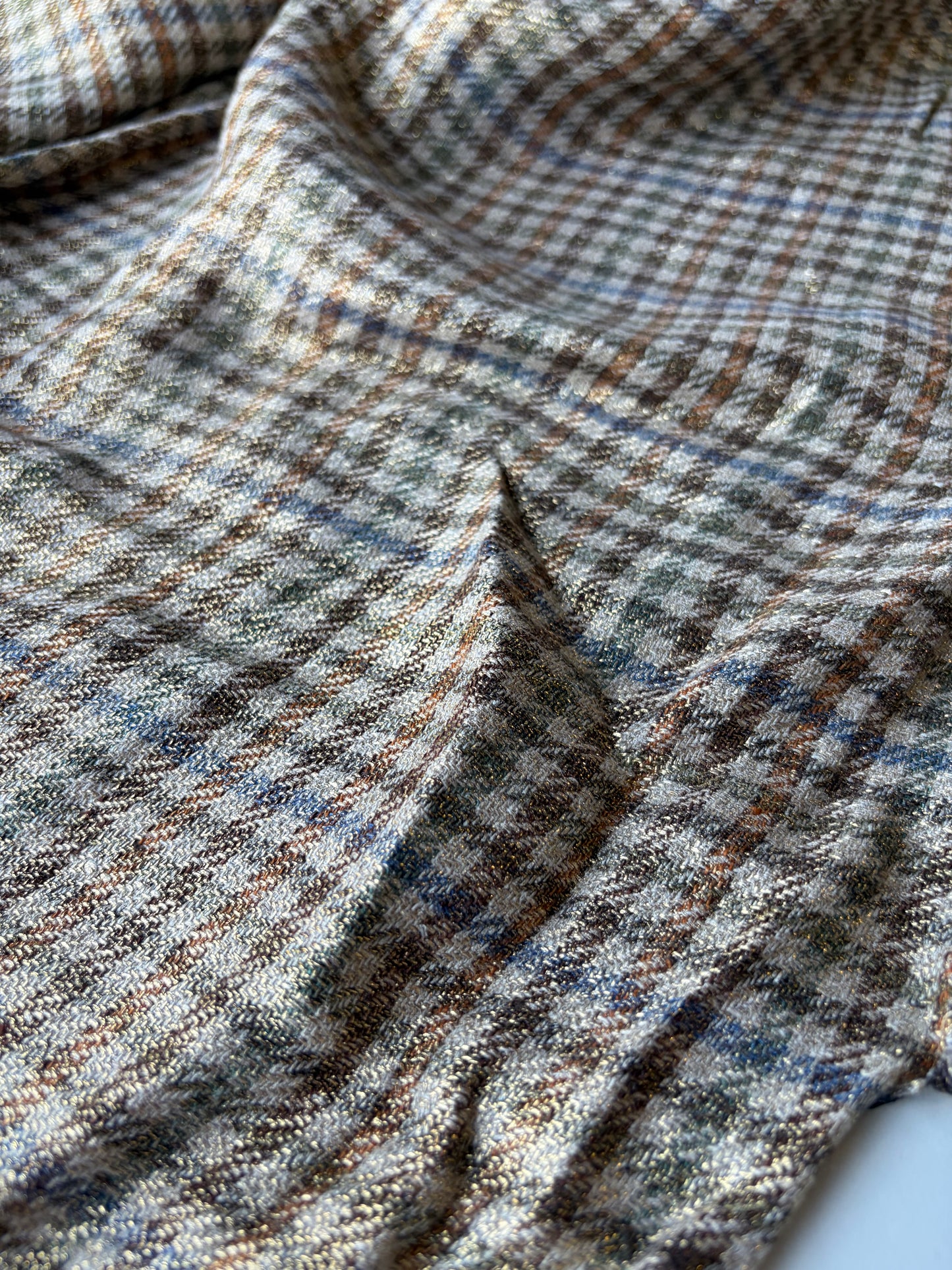 MOE 025 midweight cotton check with copper spray finish