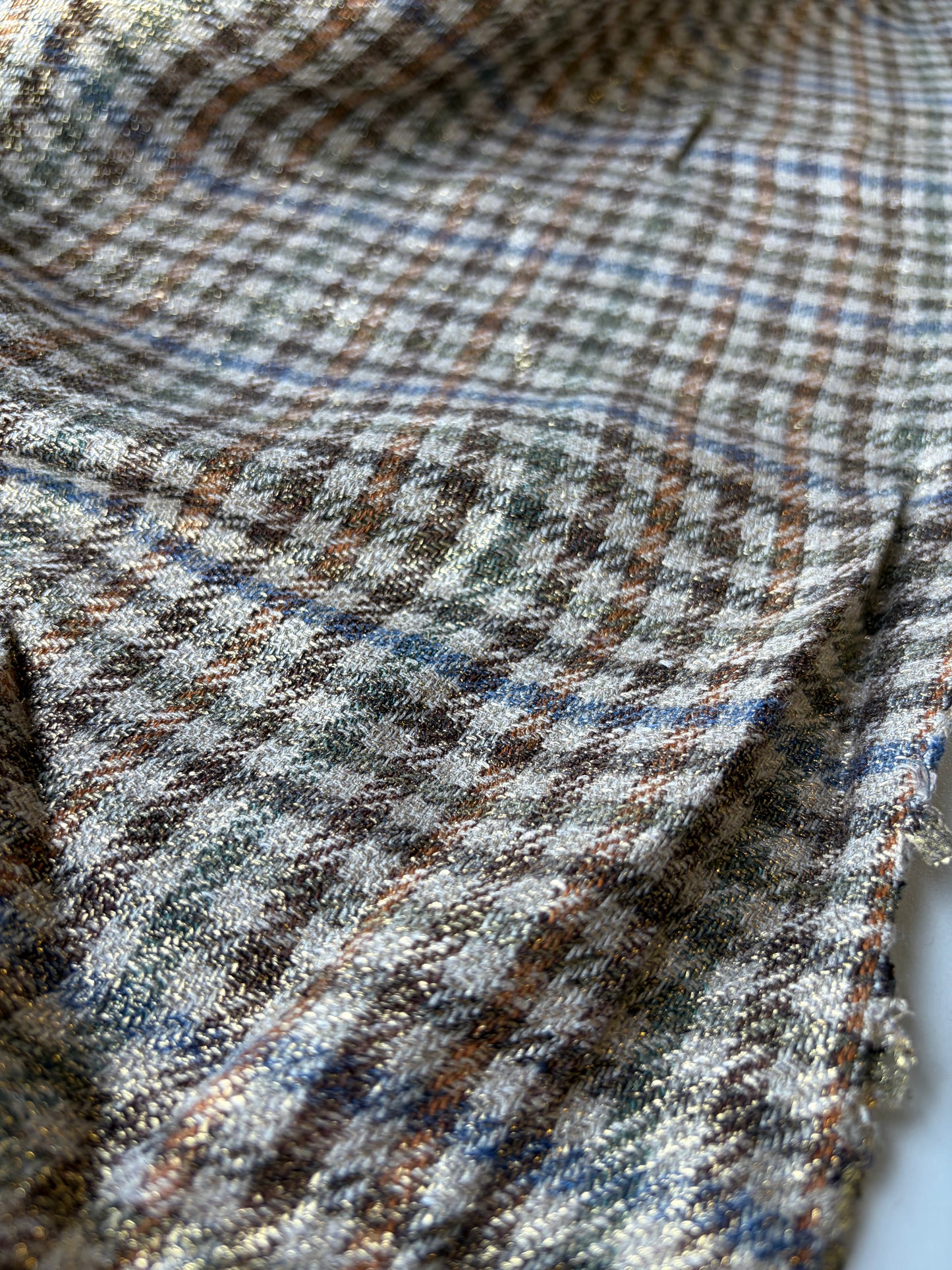 MOE 025 midweight cotton check with copper spray finish