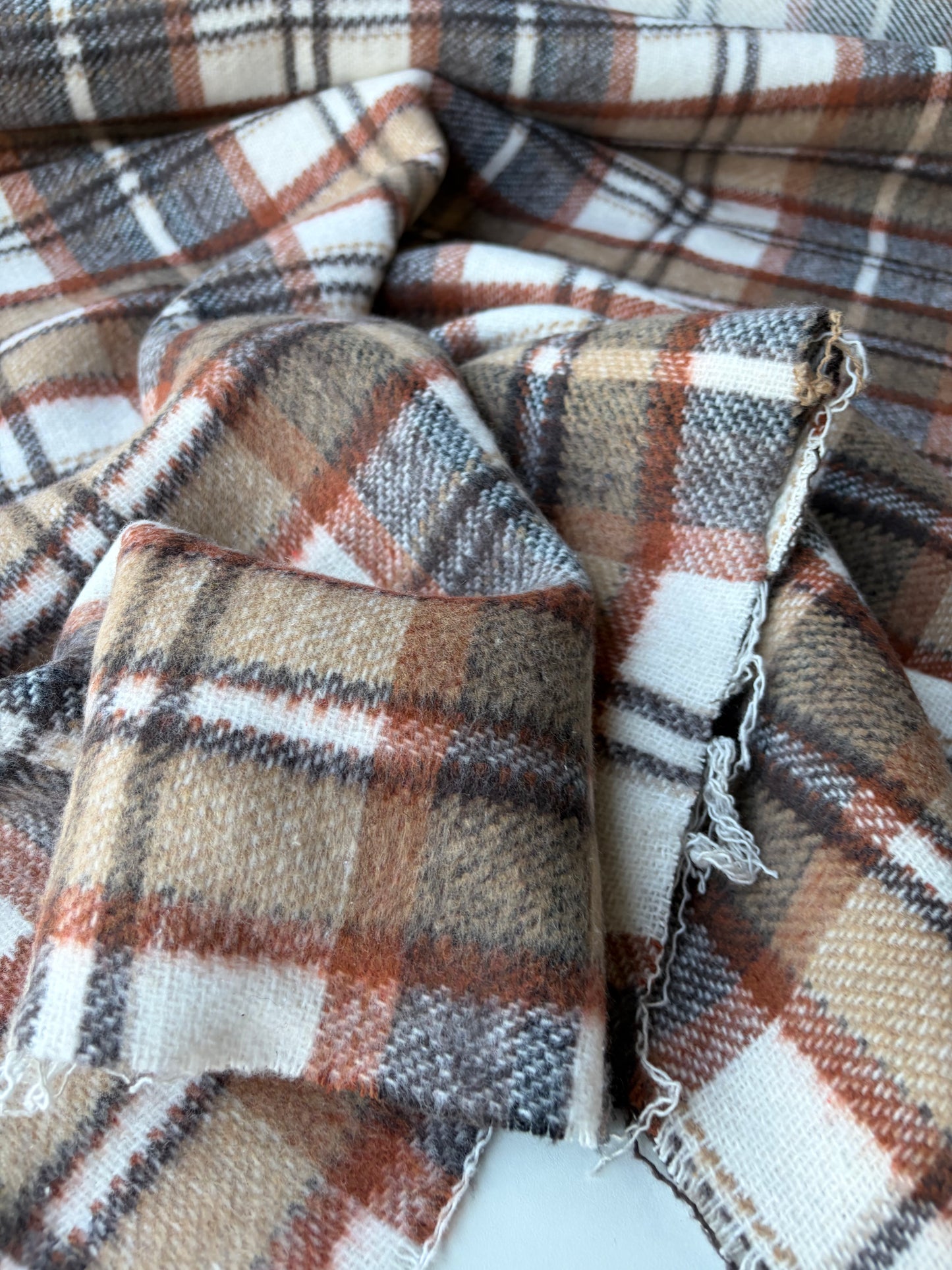 MOE 026 camel/black/ecru  checkered heavy cotton tweed Ch*nel style