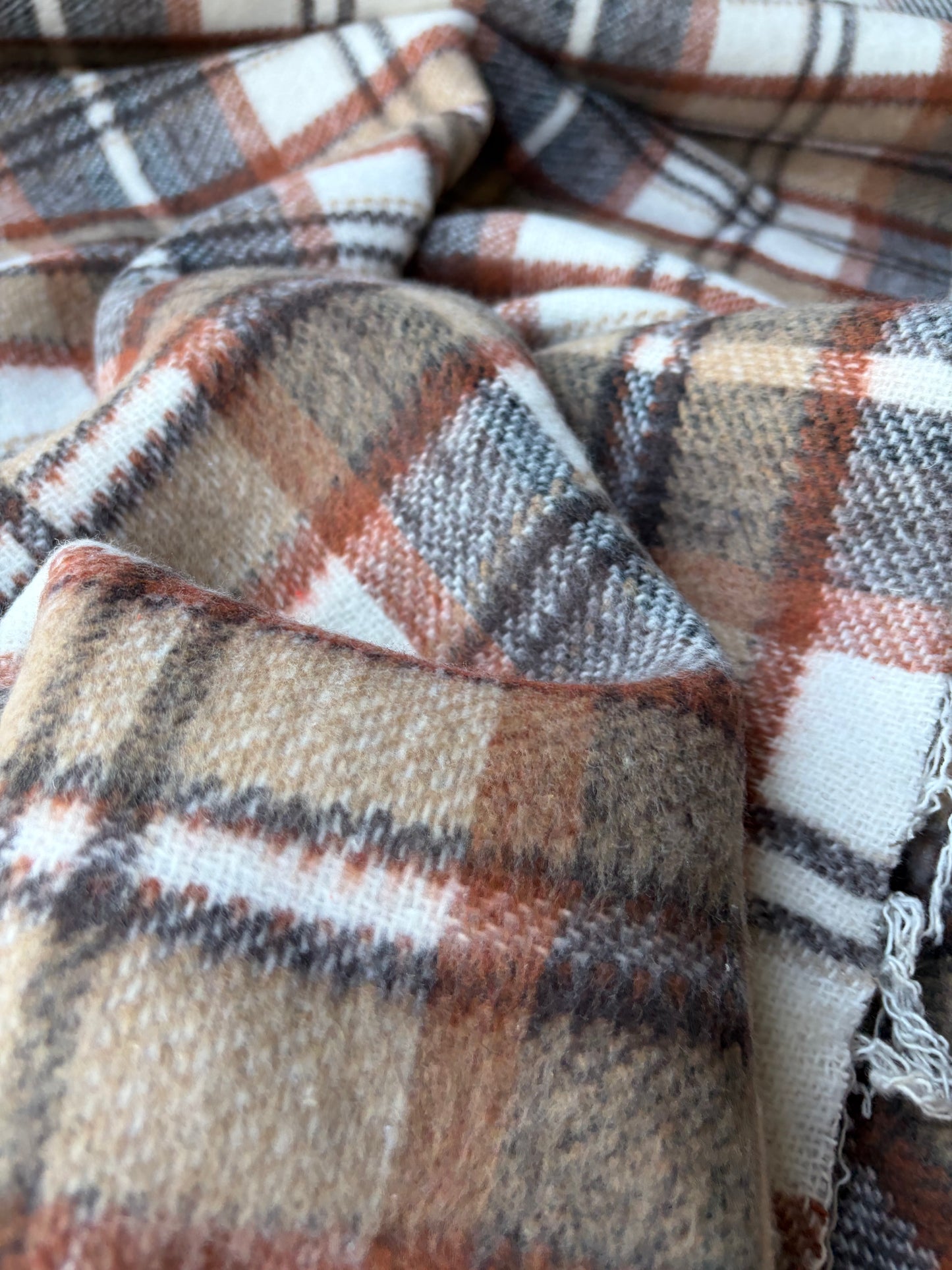 MOE 026 camel/black/ecru  checkered heavy cotton tweed Ch*nel style